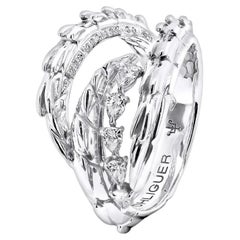 Croc Tail Ring Pear Cut Diamonds in 18ct White Gold