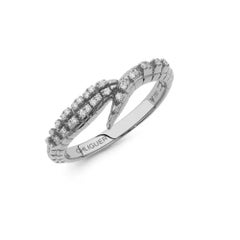 Bague « Croc Tail » Slender en or blanc 18 carats sertie de diamants taille brillant, OHLIGUER