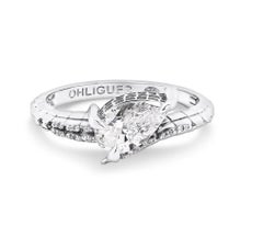 Croc Tail Ring with 1ct Pear Cut Diamond