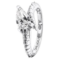 Croc Tail Ring with 1ct Pear Cut Diamond
