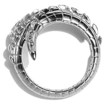 Croc Tail Slider-Anhänger aus 18 Karat Weißgold