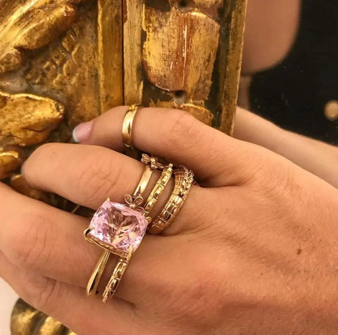 For Sale:  Croc Tail Stacker Ring in 18ct Rose Gold with Pink Argyle Diamonds 4