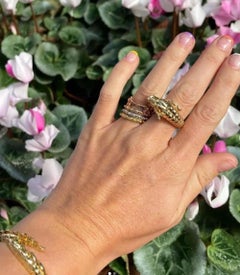 Croc Tail Stacker Ring in 18ct Yellow Gold with Yellow Diamonds