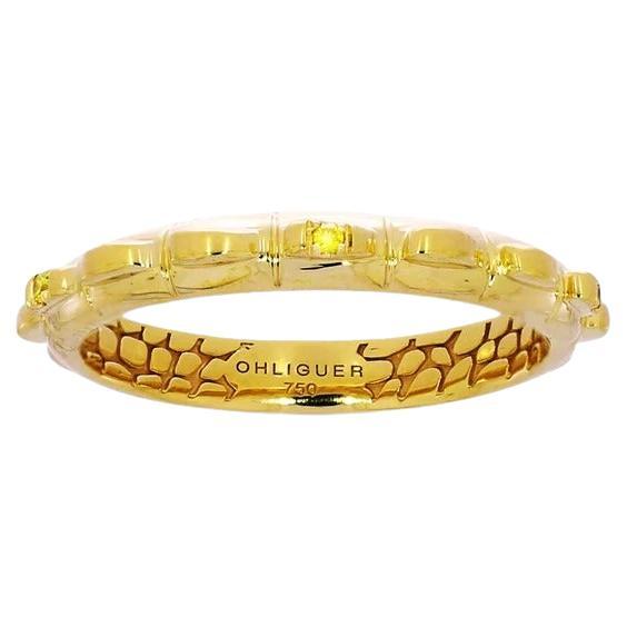 Croc Tail Stacker Ring in 18ct Yellow Gold with Yellow Diamonds