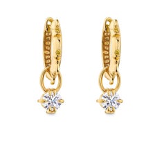 Pendientes de aro «Croc Tail Yellow Diamond» con diamantes colgantes de Ohliguer