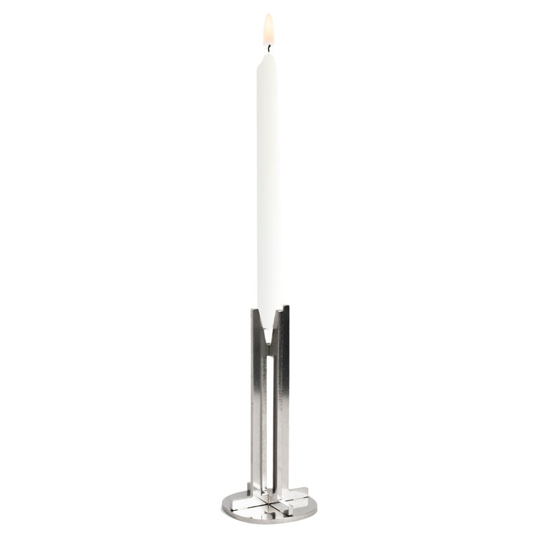 Crocera stainless steel Candle Holder design Enrico Girotti, made by