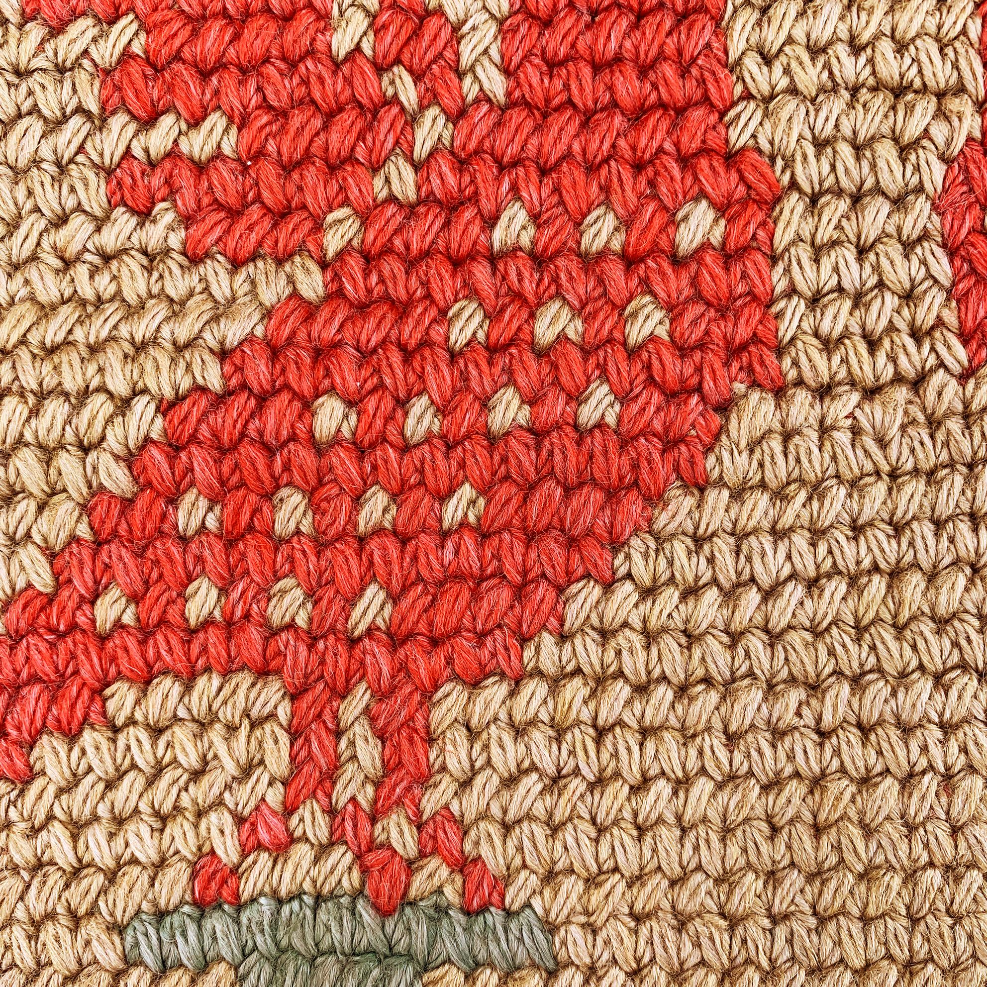 Crochet Birds Runner Small Rug 1920s Vintage Wool Christmas Wall Hanging Floor 1