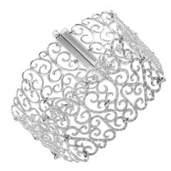 Bracelet en or 18 carats et diamants blancs au crochet de haute joaillerie