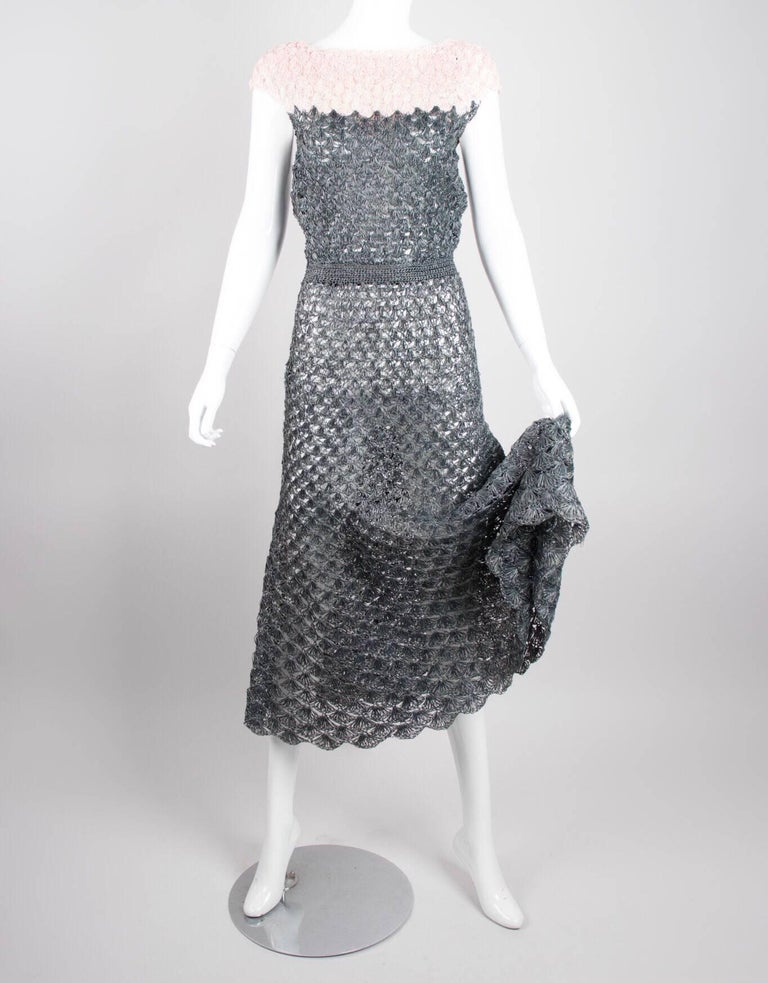 Crochet Raffia Dress circa 1950s at 1stDibs | alexis mabille fall couture  petal embroidery 2010 dress price