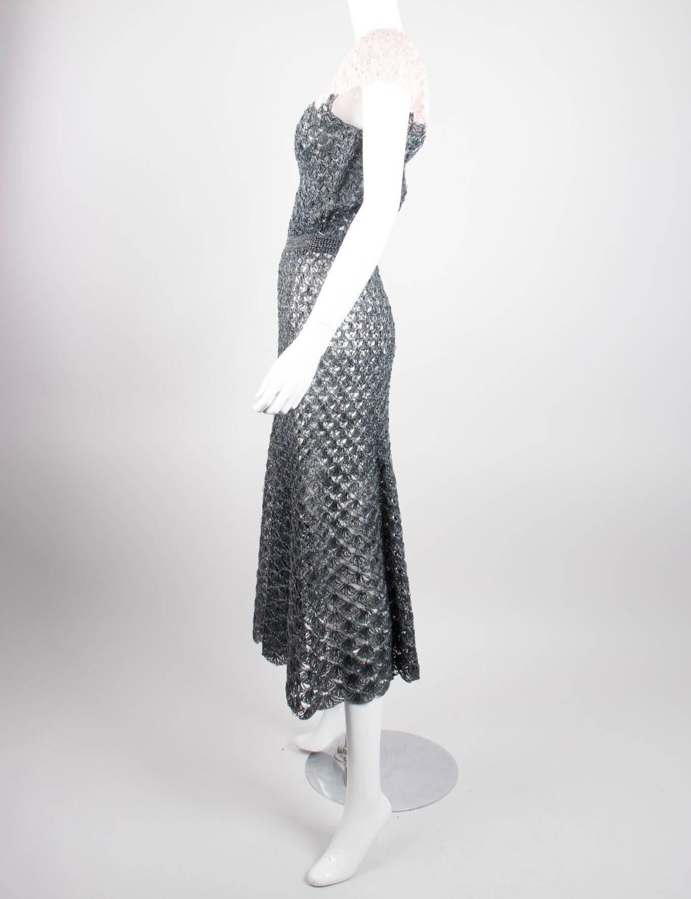 Crochet Raffia Dress circa 1950s  1
