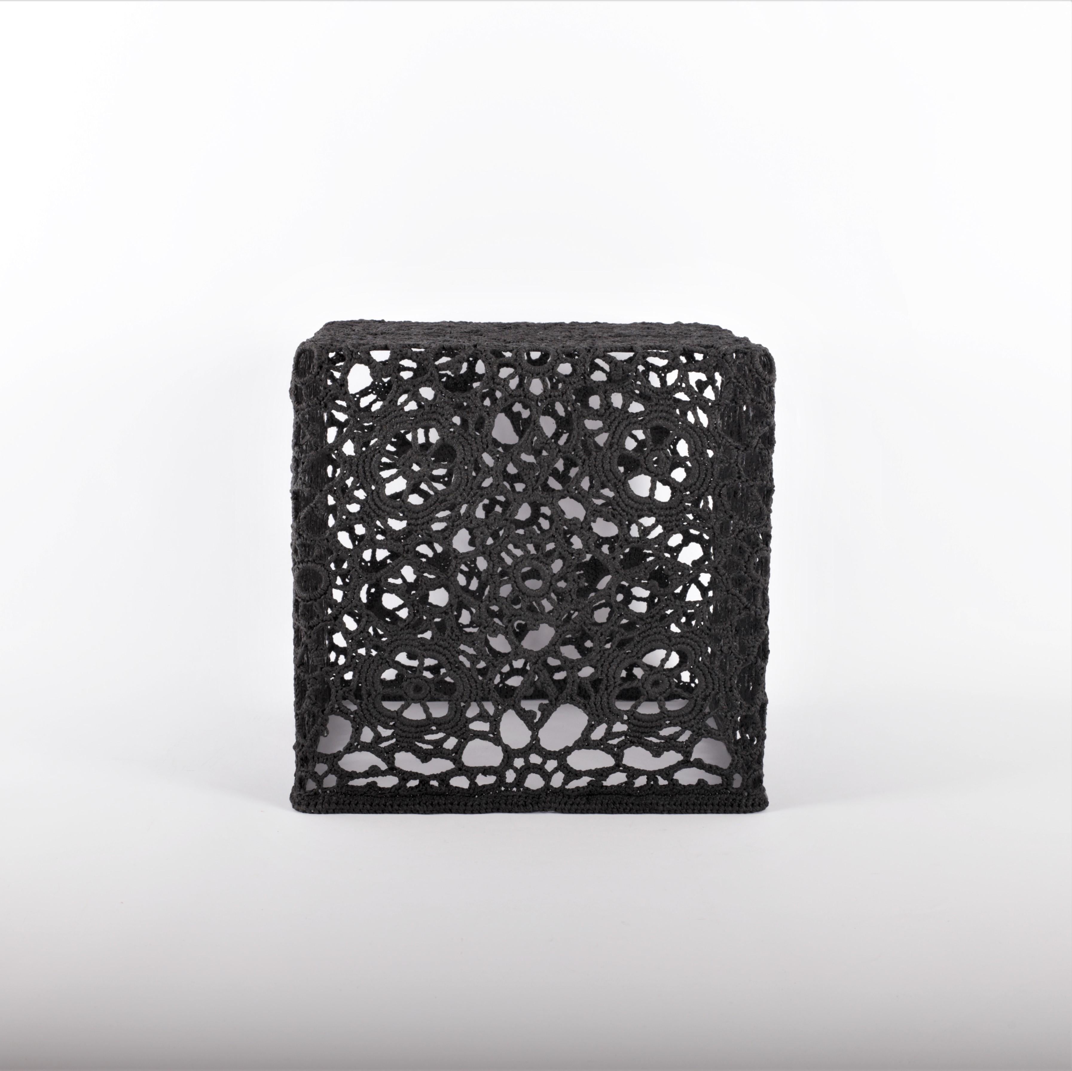 Crochet Side Table, Special Black 3, by Marcel Wanders, 2007 In New Condition For Sale In Amsterdam, NL