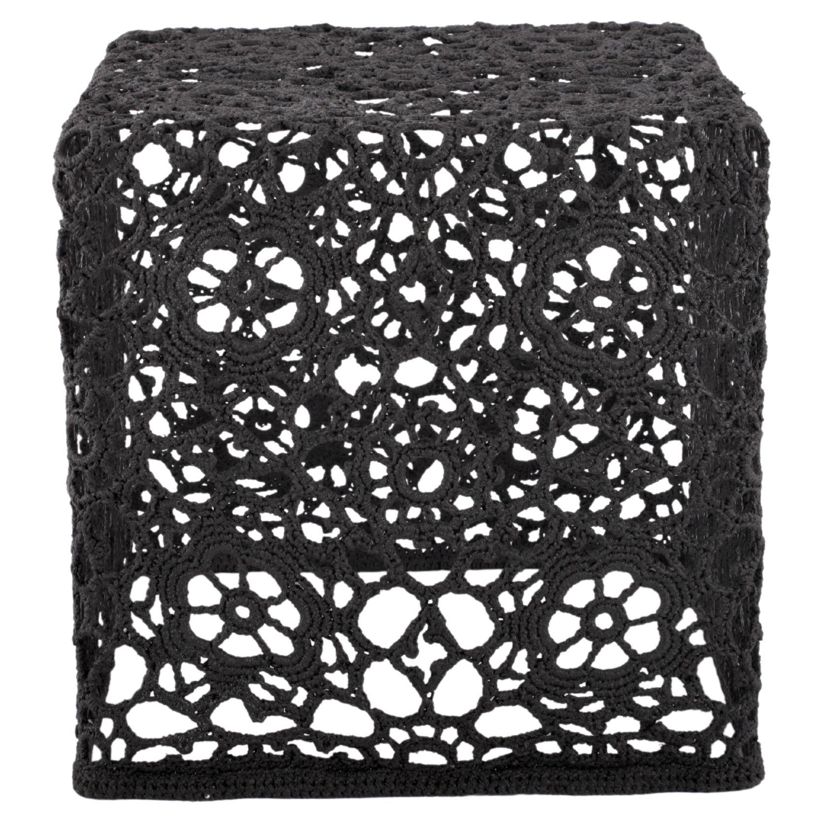 Crochet Side Table, Special Black 3, by Marcel Wanders, 2007 For Sale