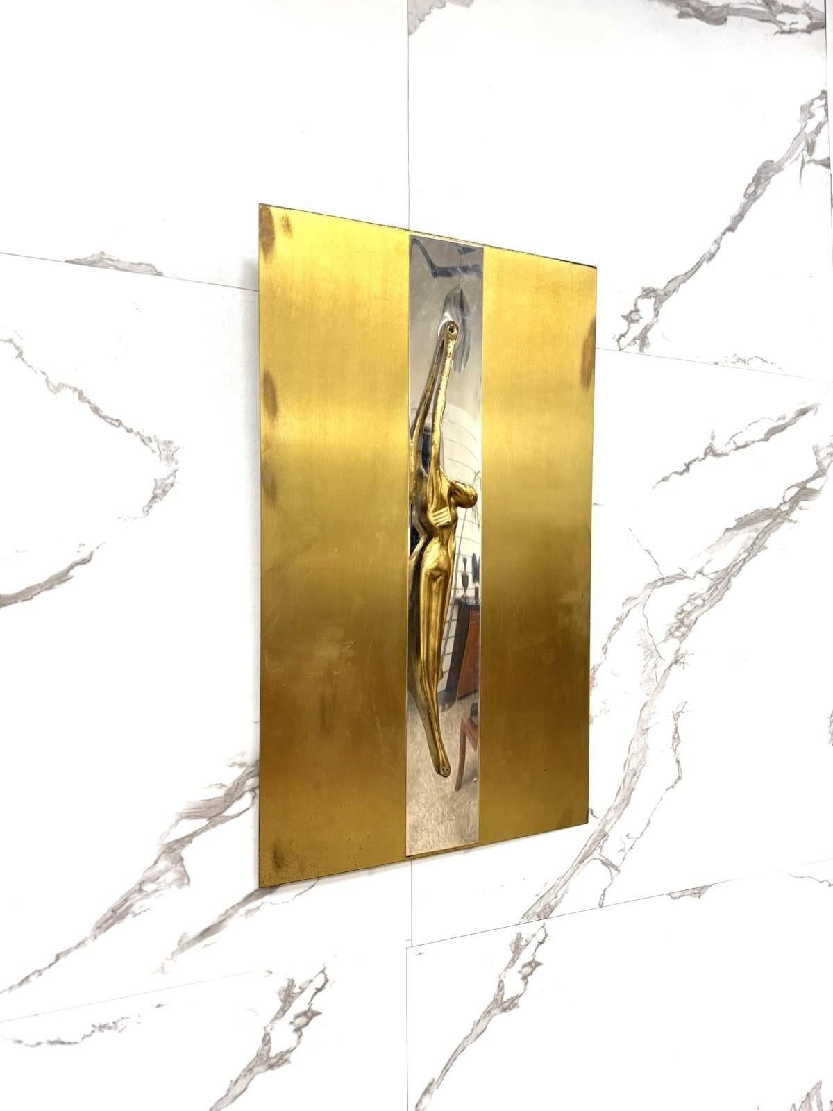 Crocifisso Design Otello Ciullini Cristo Plex Anni ‘70 (Messing) im Angebot