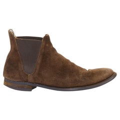 Bottines Chelsea CROCKETT & Jones en daim Repello marron foncé, couleur amande, taille UK 6,5 / EU 40,5
