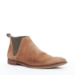 CROCKETT & JONES Chelsea tan brown repello suede ankle boots UK6.5 EU40.5