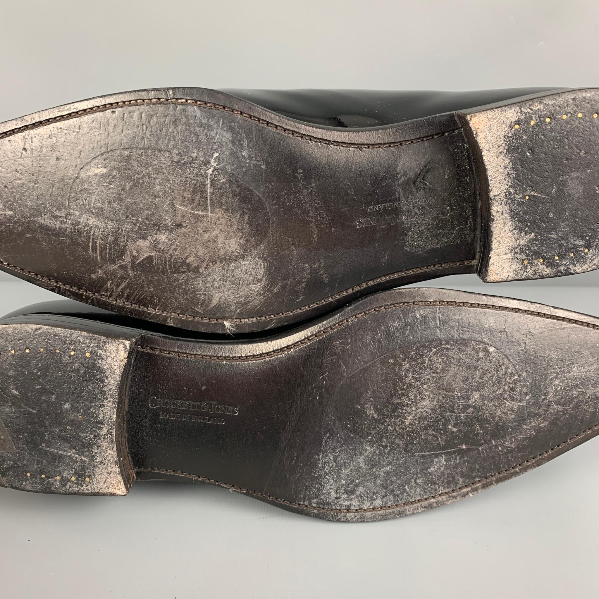 CROCKETT & JONES for BARNEYS NEW YORK Size 10 Black Leather Lace Up Loafers In Good Condition In San Francisco, CA