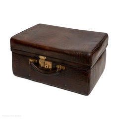 Crocodile Attache Briefcase Overnight Case Original Leather Interior