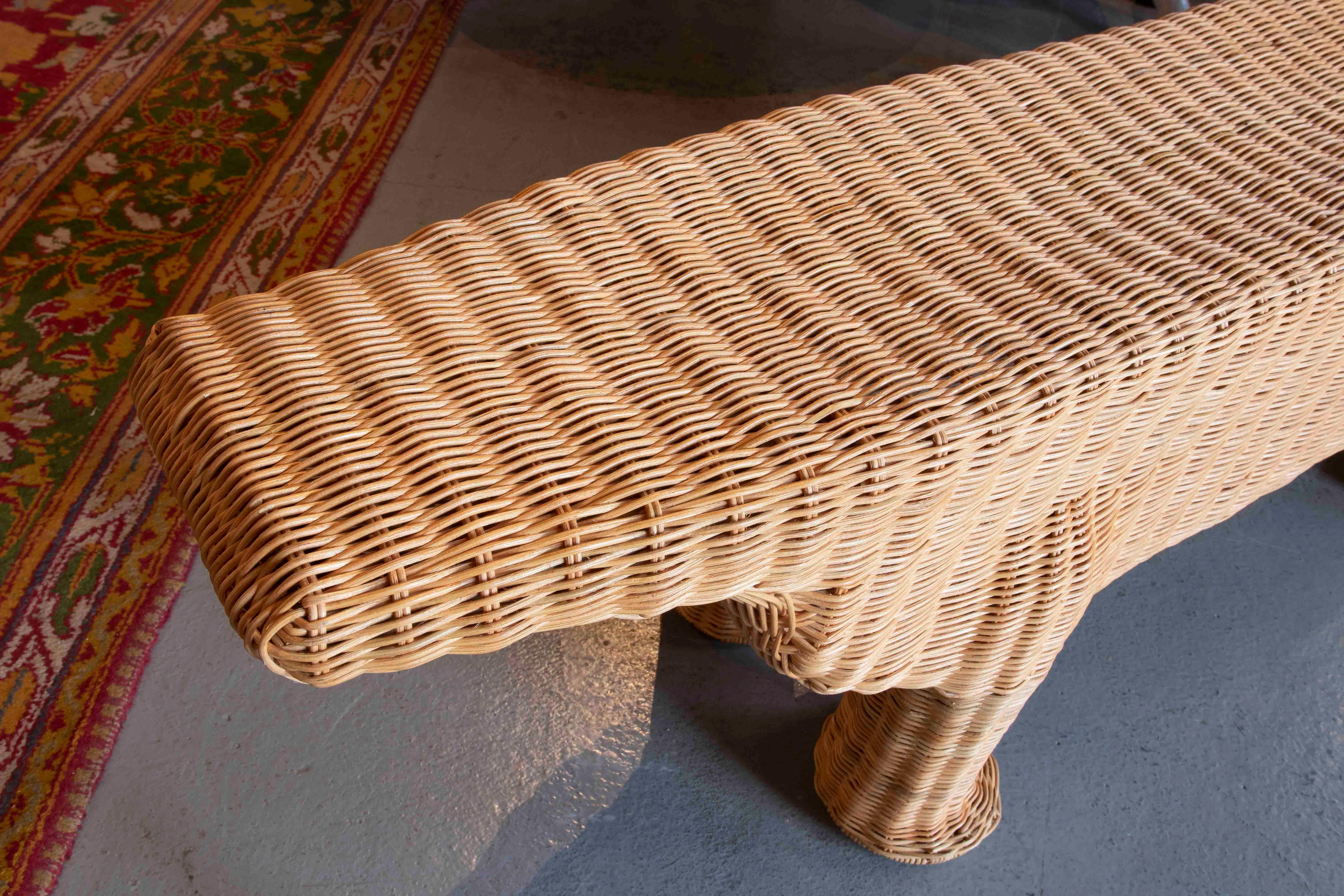 Crocodile Bench Made of Wicker with Iron Structure in Brown Tone 6