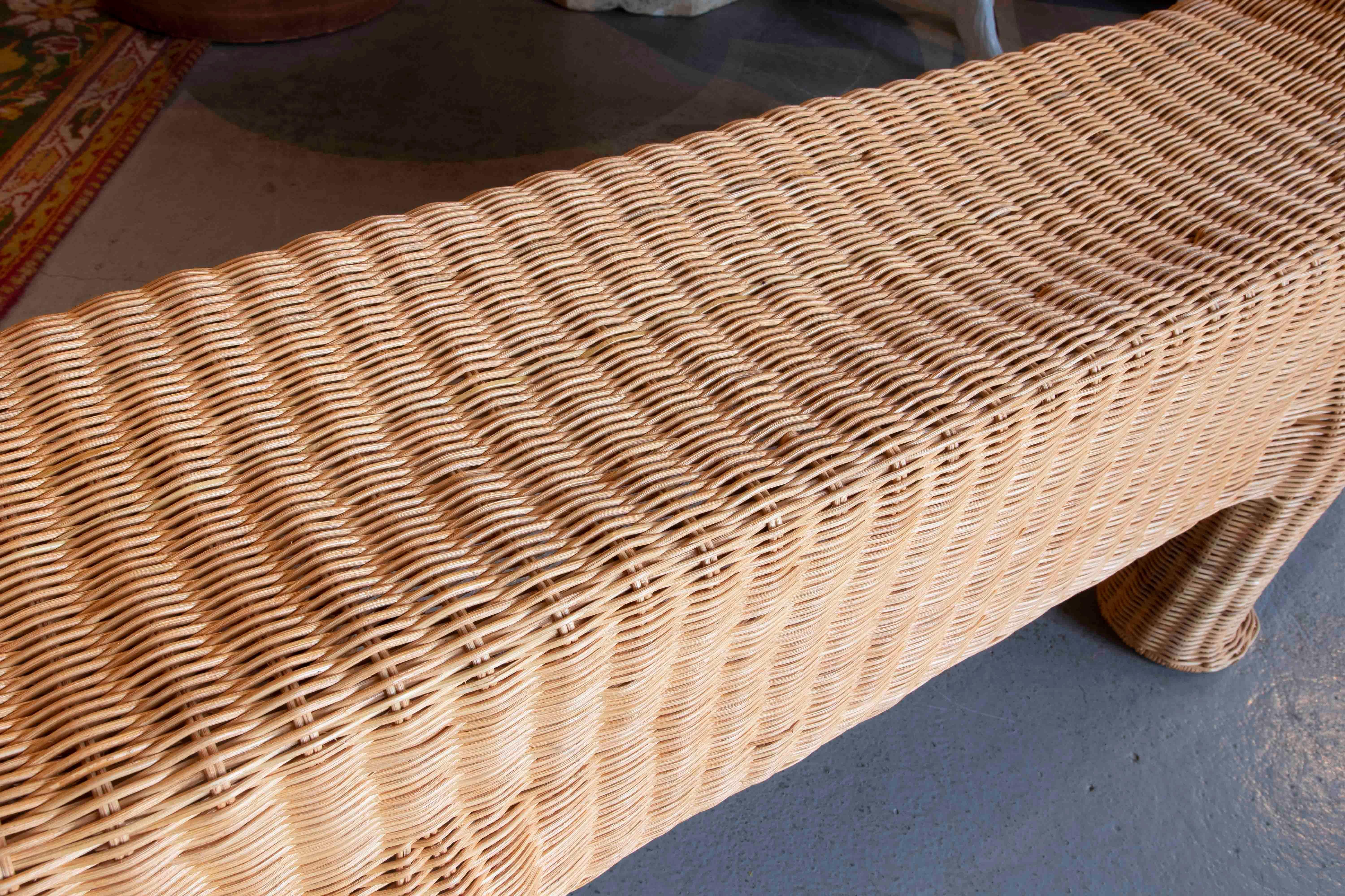 Banc Crocodile en osier avec structure en fer dans les tons bruns en vente 8