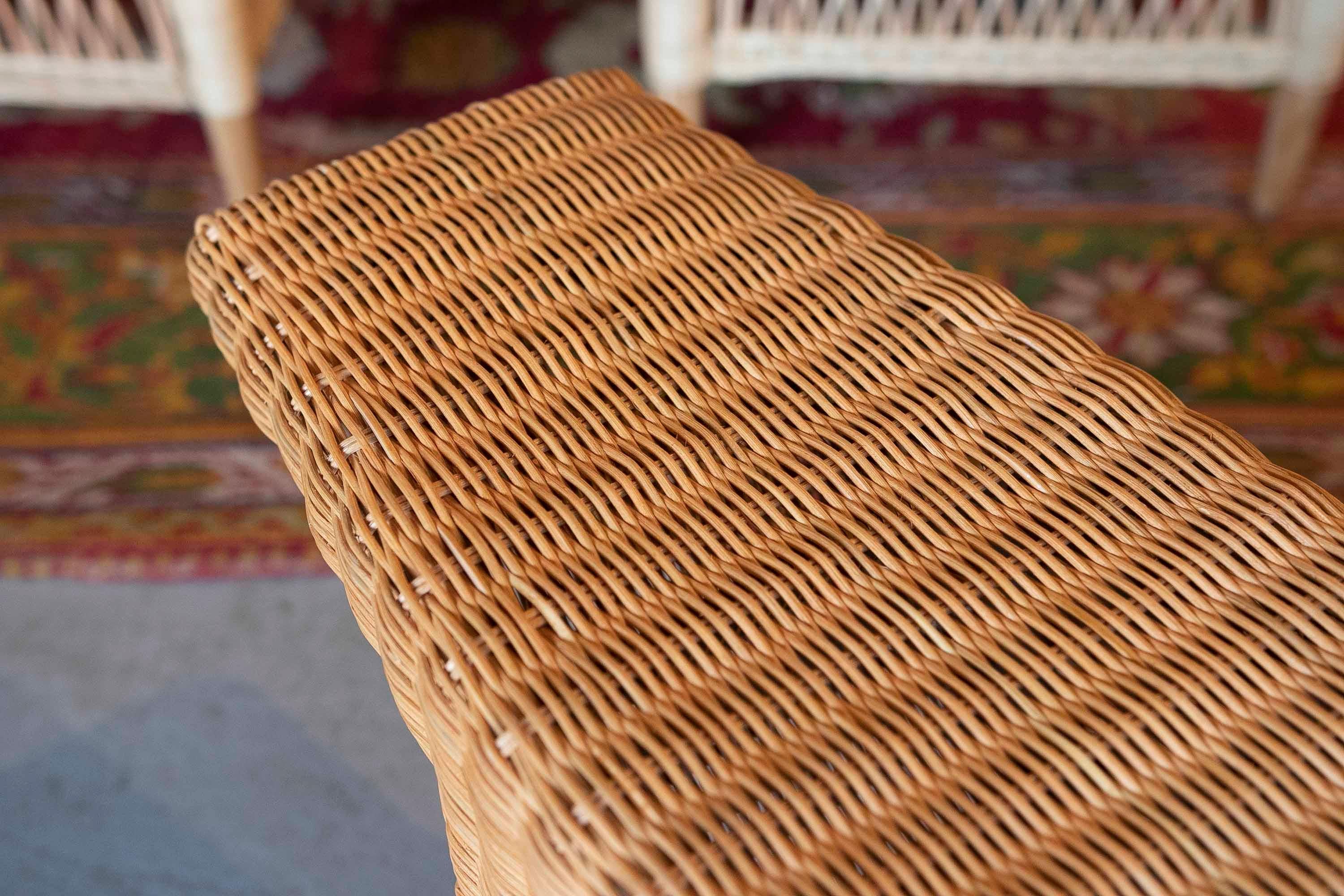 Banc Crocodile en osier avec structure en fer dans les tons bruns en vente 12