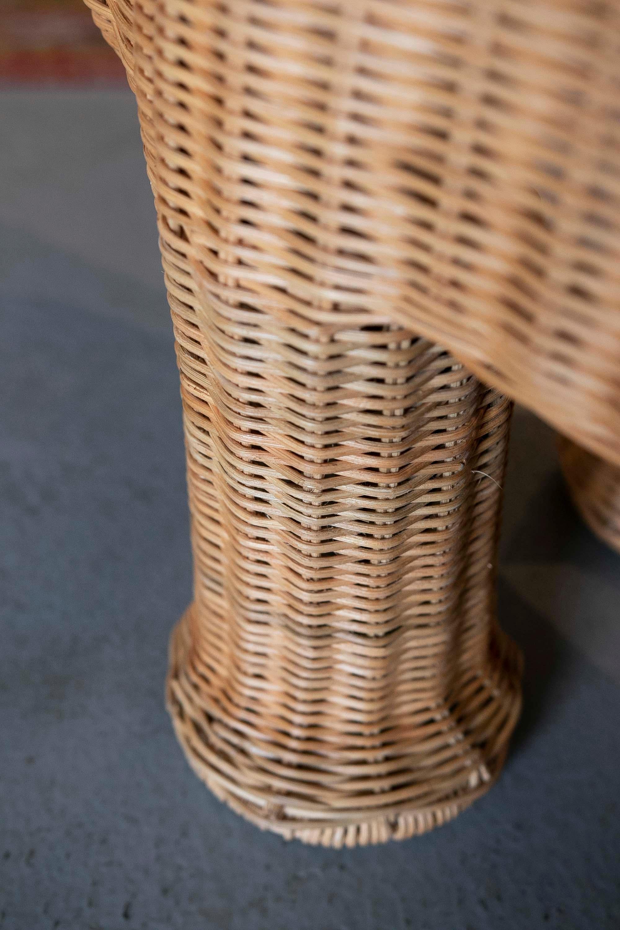 Banc Crocodile en osier avec structure en fer dans les tons bruns en vente 13