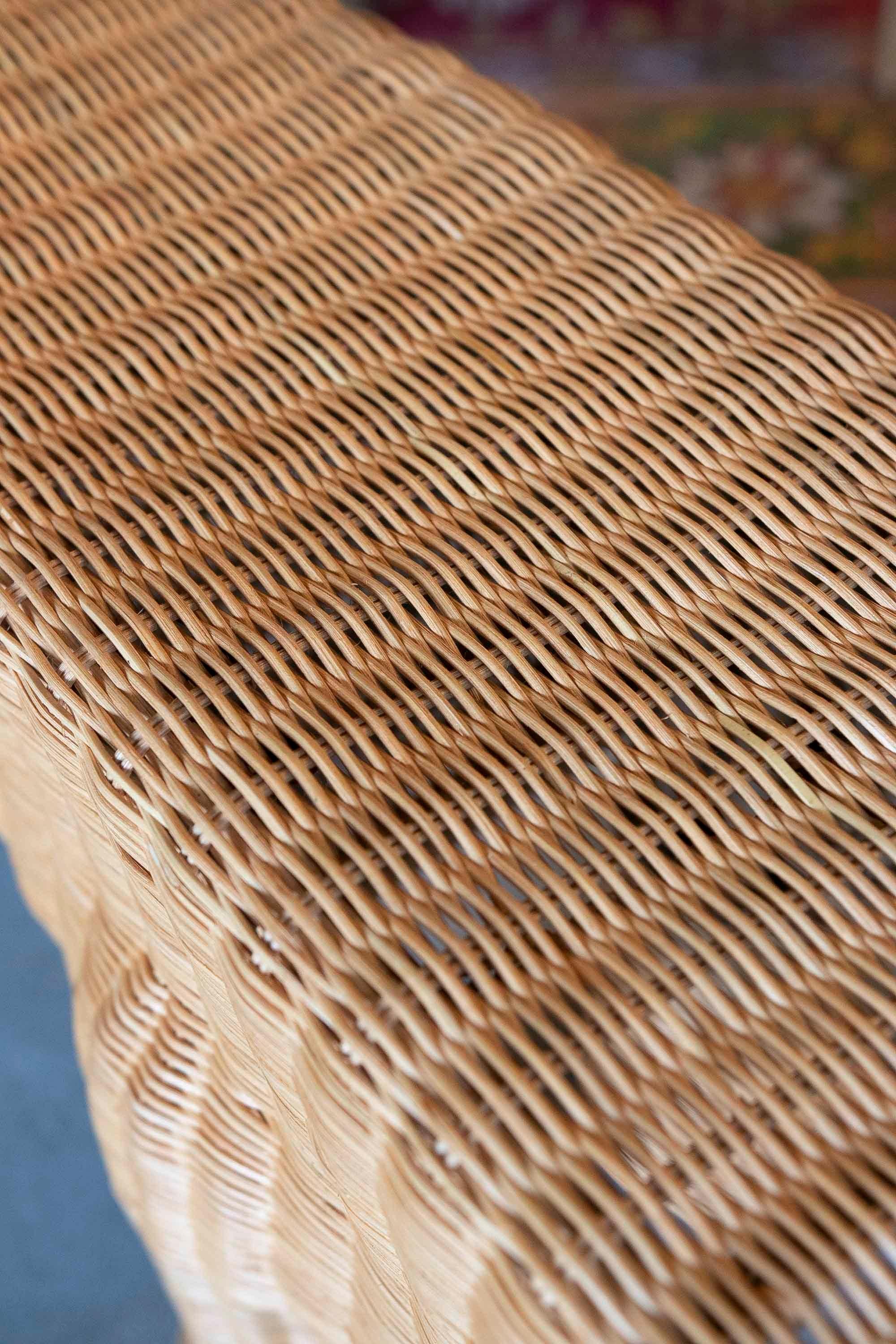Banc Crocodile en osier avec structure en fer dans les tons bruns en vente 14