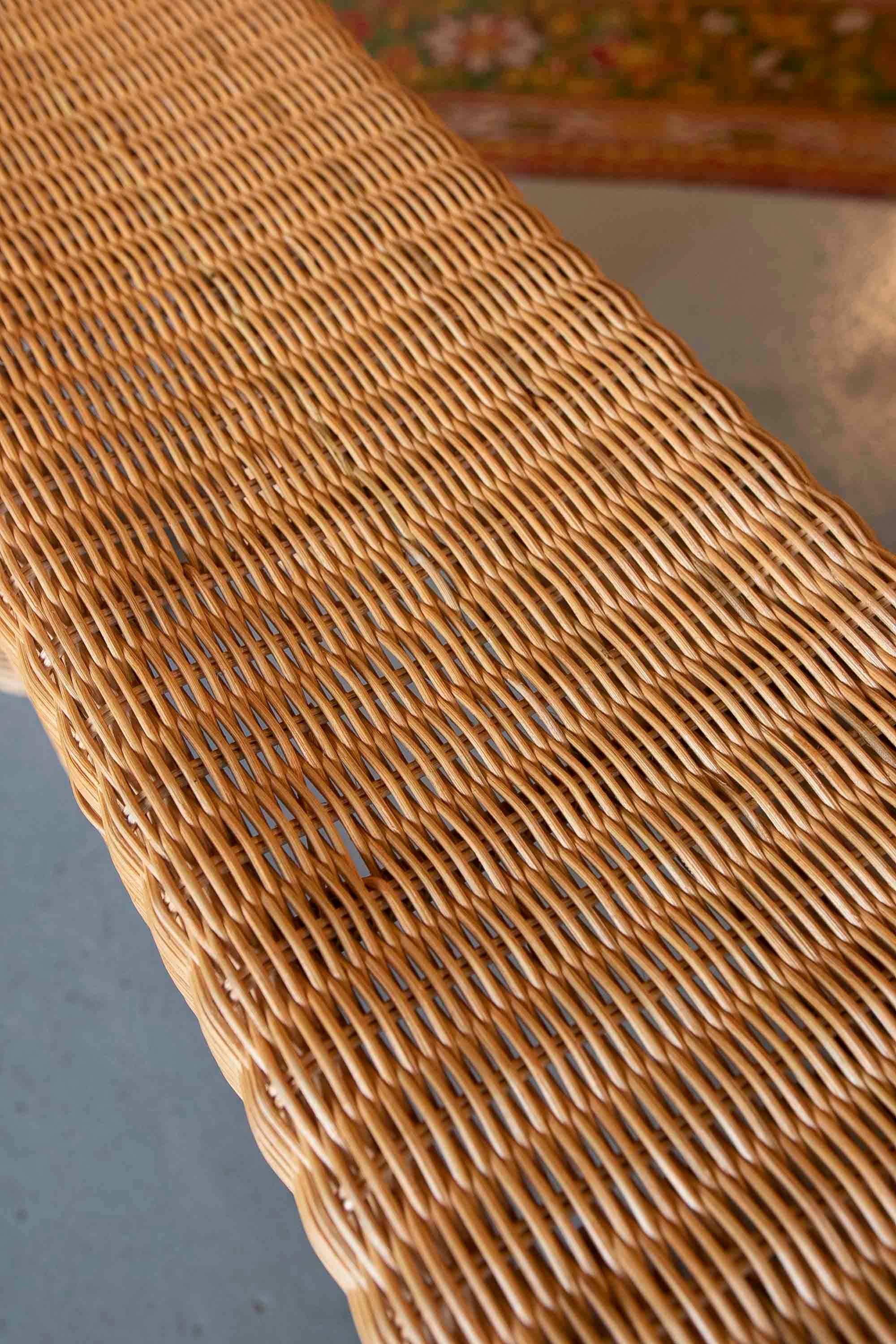 Banc Crocodile en osier avec structure en fer dans les tons bruns en vente 15