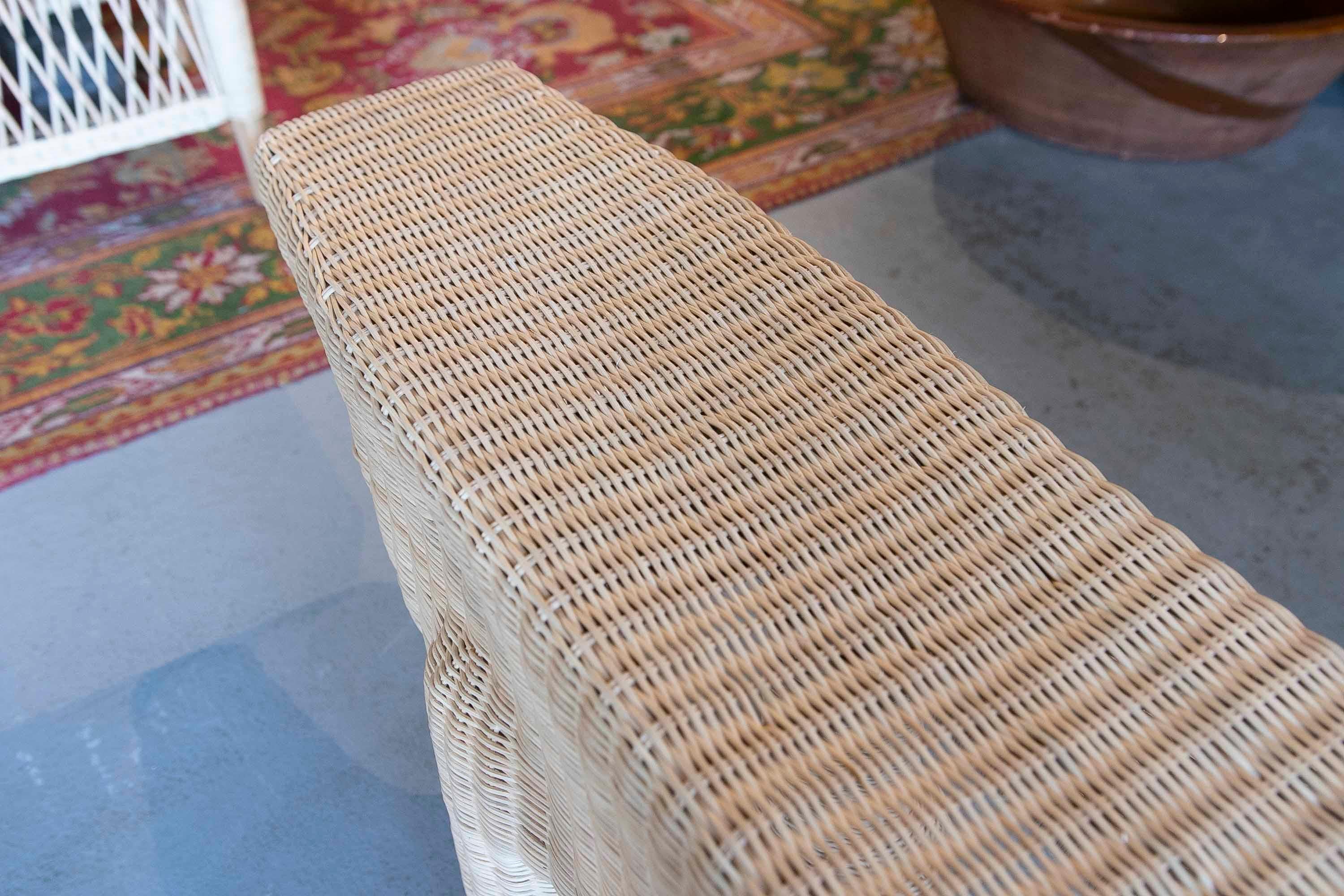 Banc Crocodile en osier avec structure en fer dans le ton Naturel en vente 11