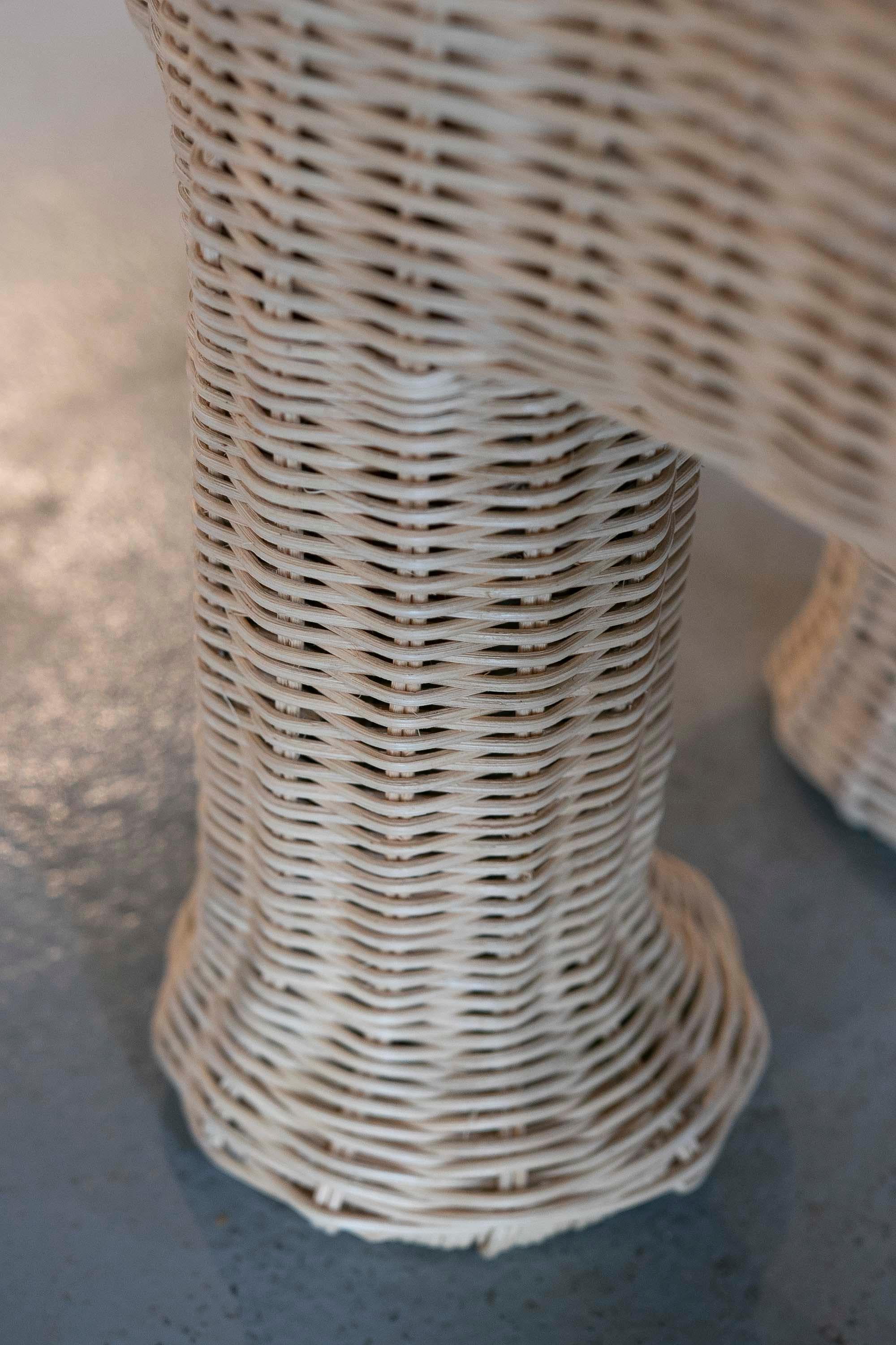 Banc Crocodile en osier avec structure en fer dans le ton Naturel en vente 13