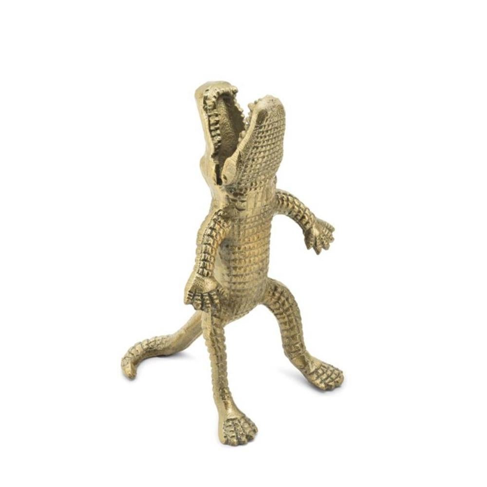 Bougeoir Crocodile avec structure métallique
en laiton finition vintage, pour 1 bougie, bougie non
inclus.