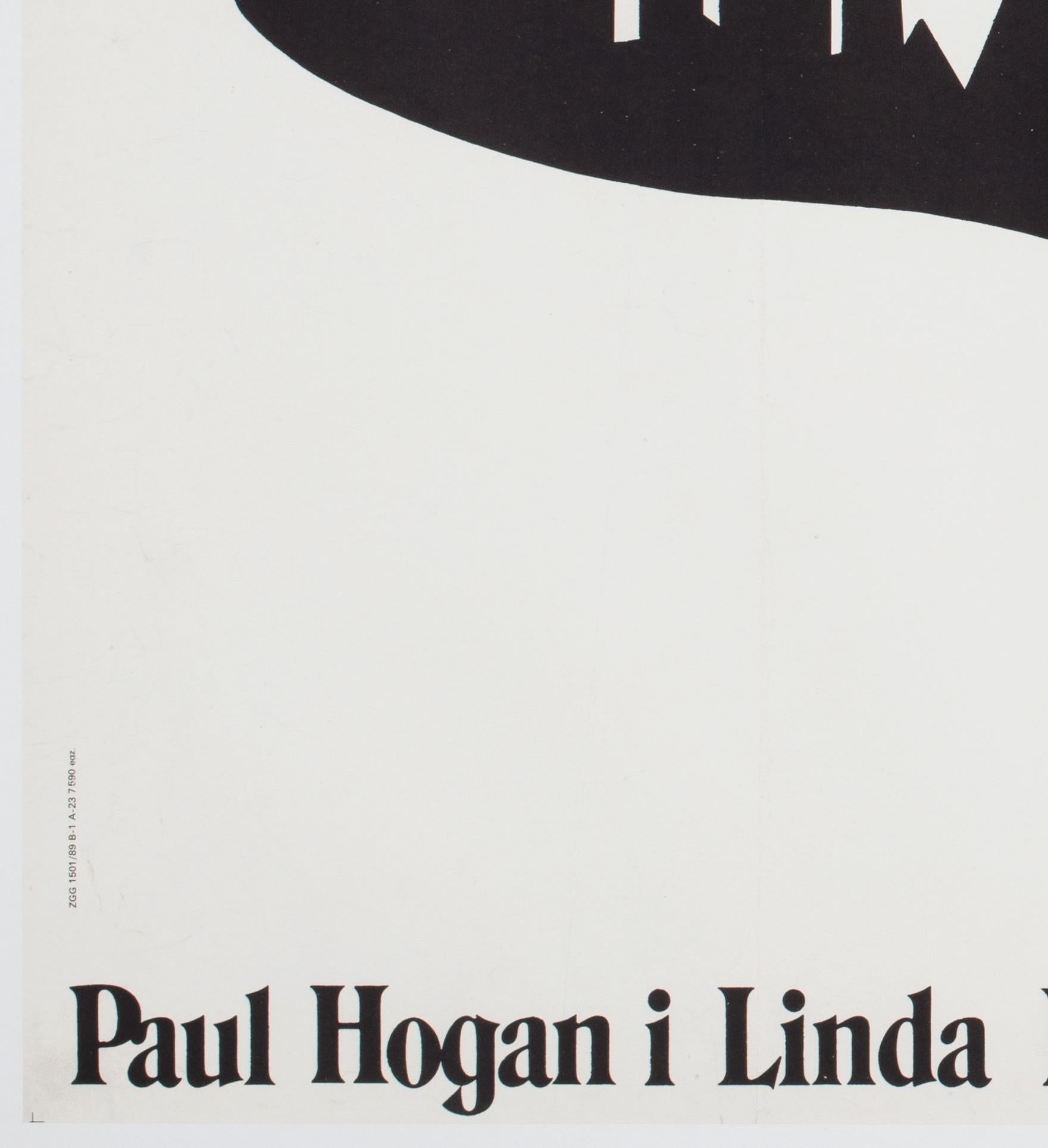 Cocodrilo Dundee 2 1989 Cartel de cine polaco Respaldo de lino, Mieczyslaw Wasilewski Papel en venta