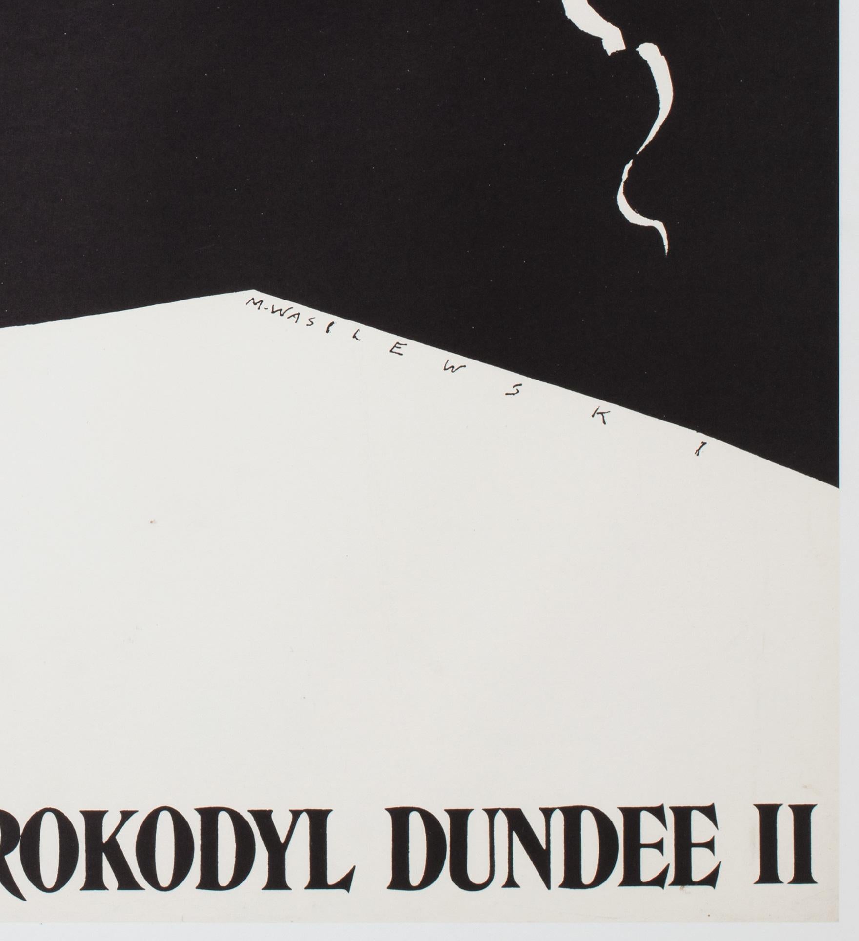 Cocodrilo Dundee 2 1989 Cartel de cine polaco Respaldo de lino, Mieczyslaw Wasilewski en venta 2