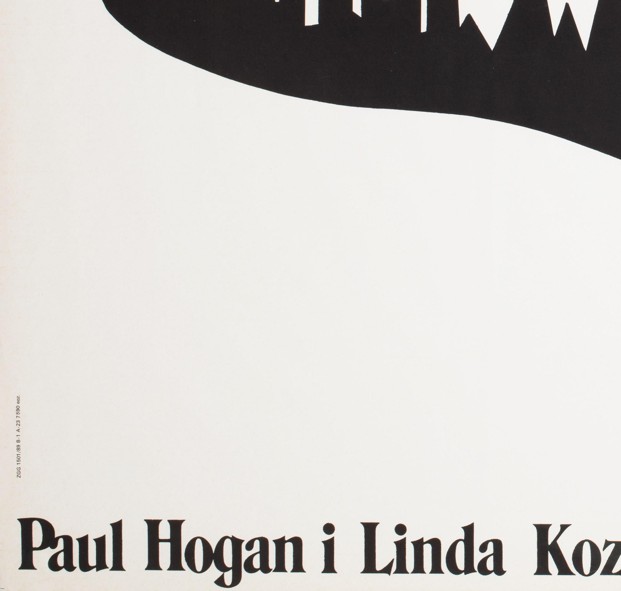 Crocodile Dundee 2 1989 Vintage Polish B1 Film Poster, Wasilewski, Black, White 1