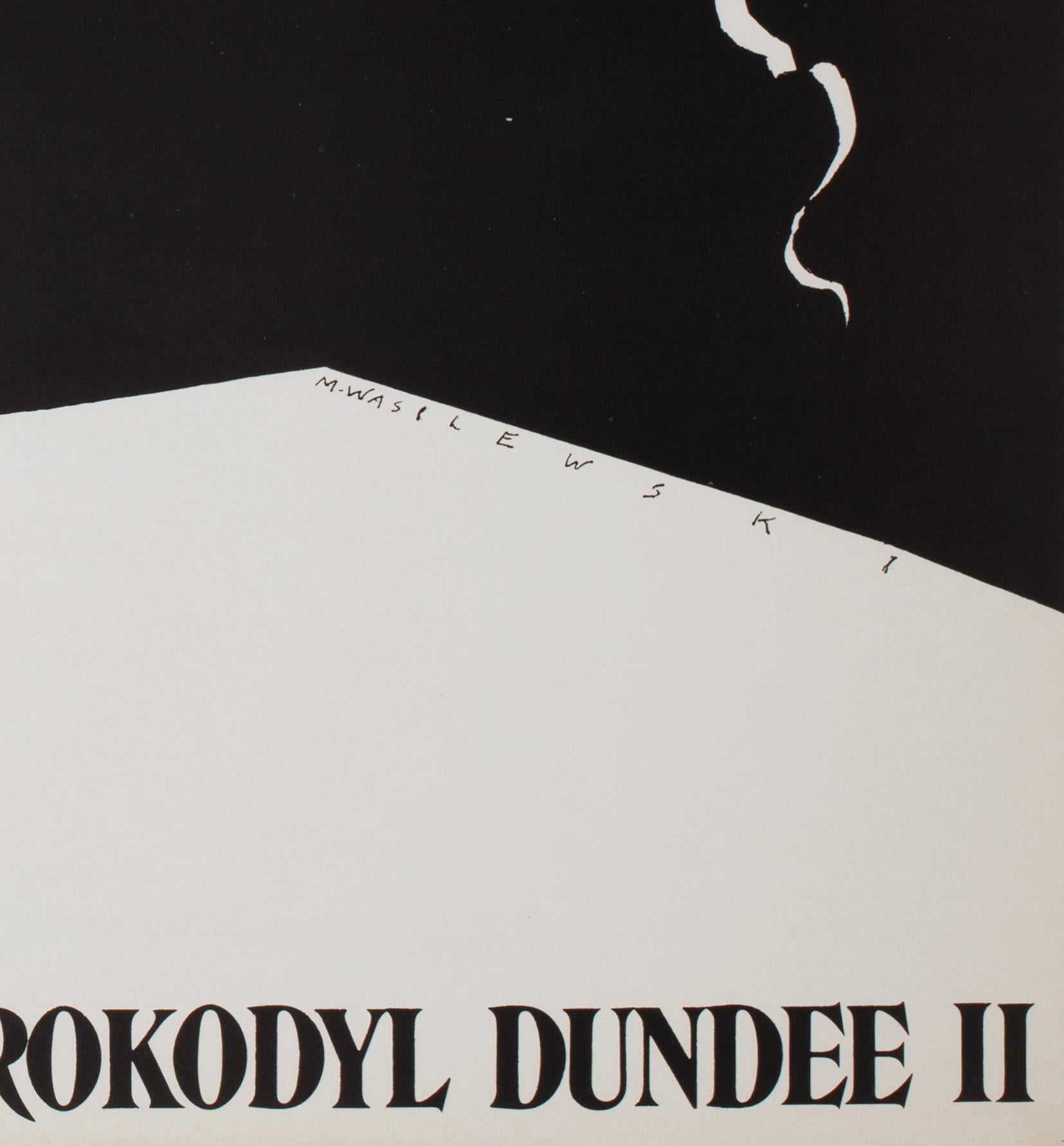 Crocodile Dundee 2 1989 Vintage Polish B1 Film Poster, Wasilewski, Black, White 3