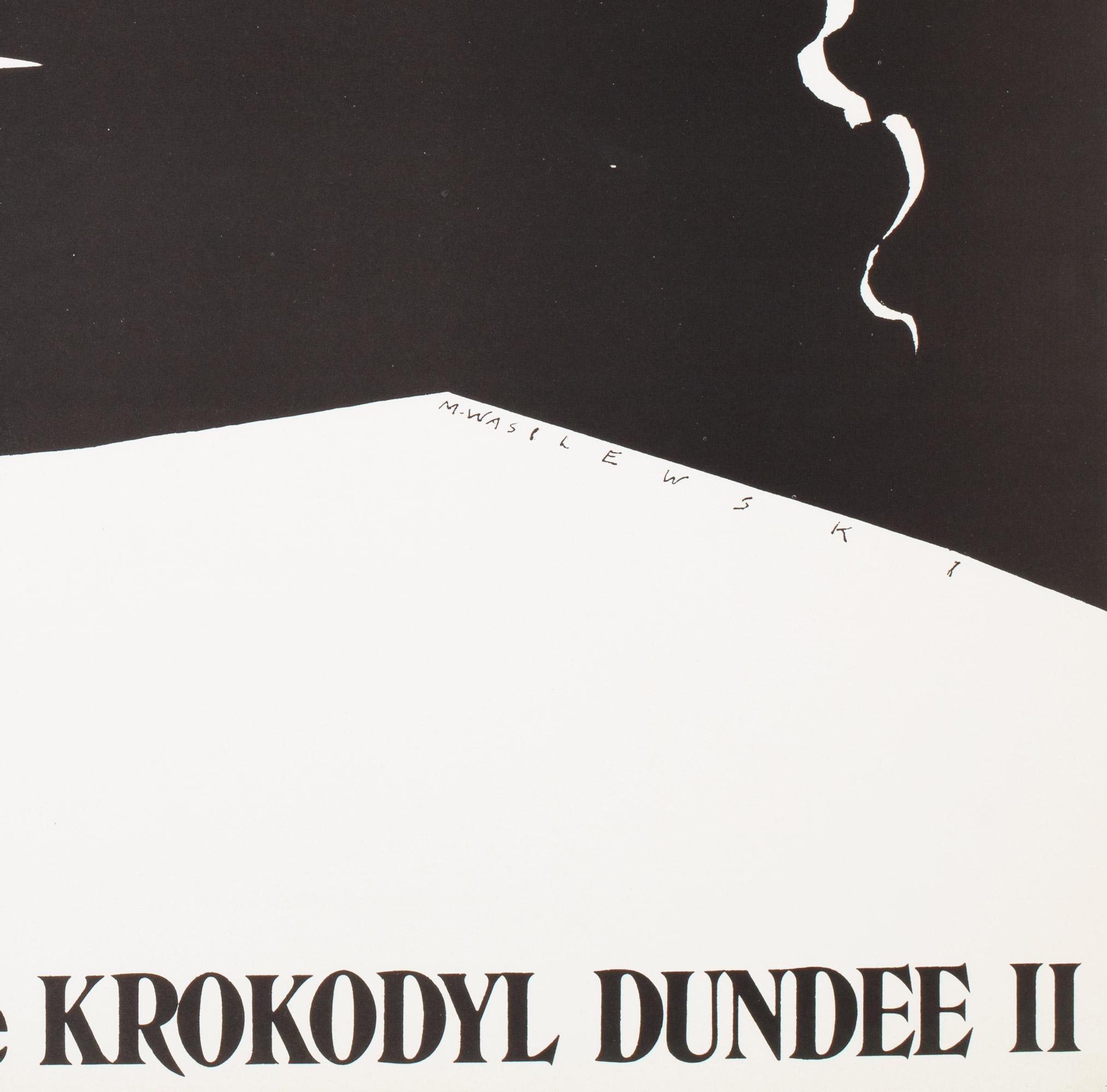 Crocodile Dundee 2 1989 Vintage Polish B1 Film Poster, Wasilewski, Black, White 3