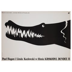 Crocodile Dundee 2 1989 Used Polish B1 Film Poster, Wasilewski, Black, White