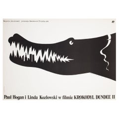 Crocodile Dundee 2 1989 Used Polish B1 Film Poster, Wasilewski, Black, White