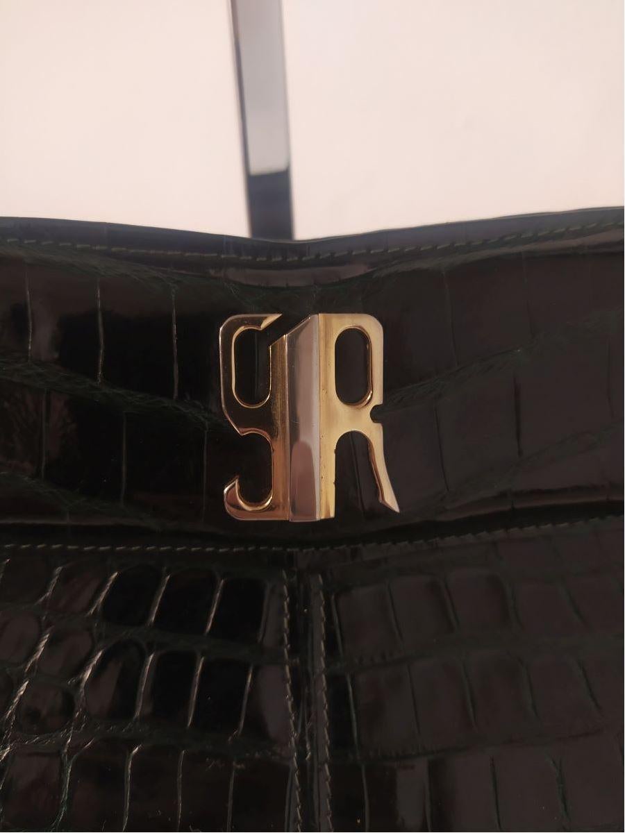 Keine Marke Krokodil-Handtasche Größe Einzigartig im Zustand „Hervorragend“ im Angebot in Gazzaniga (BG), IT