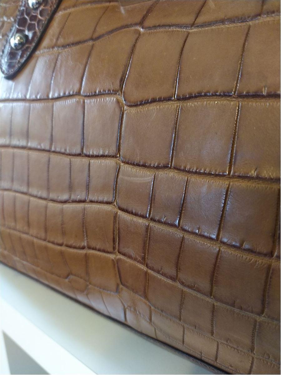 Colombo, Via Spiga Crocodile handbag size Unique In Excellent Condition For Sale In Gazzaniga (BG), IT