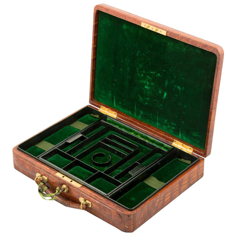Crocodile Jewelry Case by Drew 
Sons, English, circa 1900