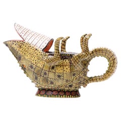 Handgefertigter Krokodilkrug aus Keramik, hergestellt in Südafrika