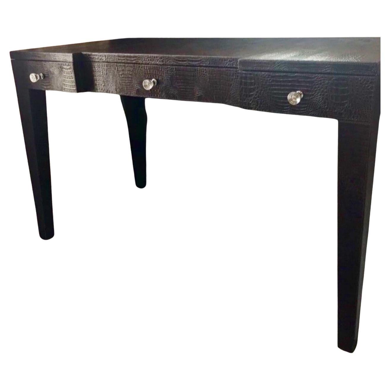 Crocodile Leather Desk by Serge De Troyer