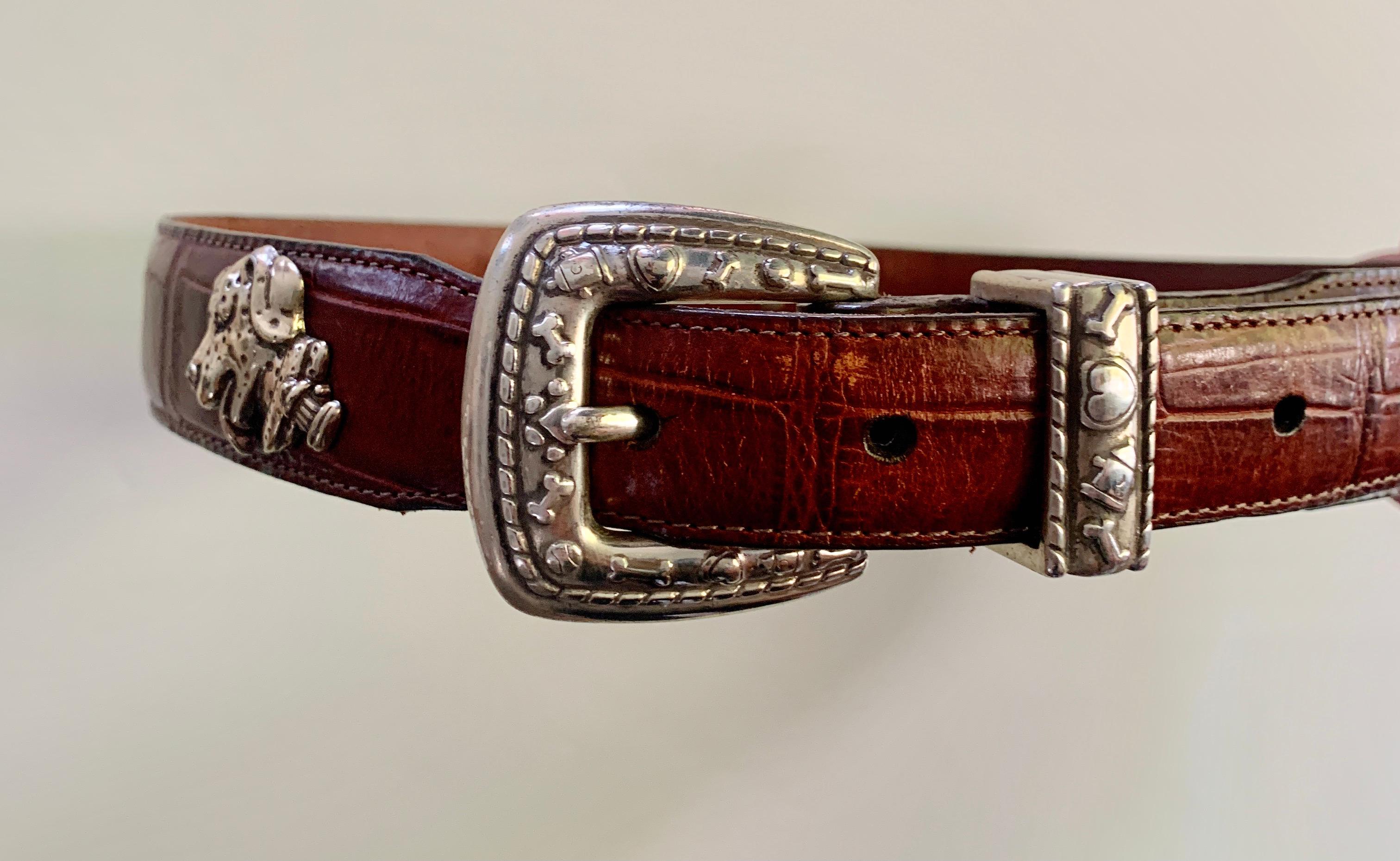 embossed leather dog collar