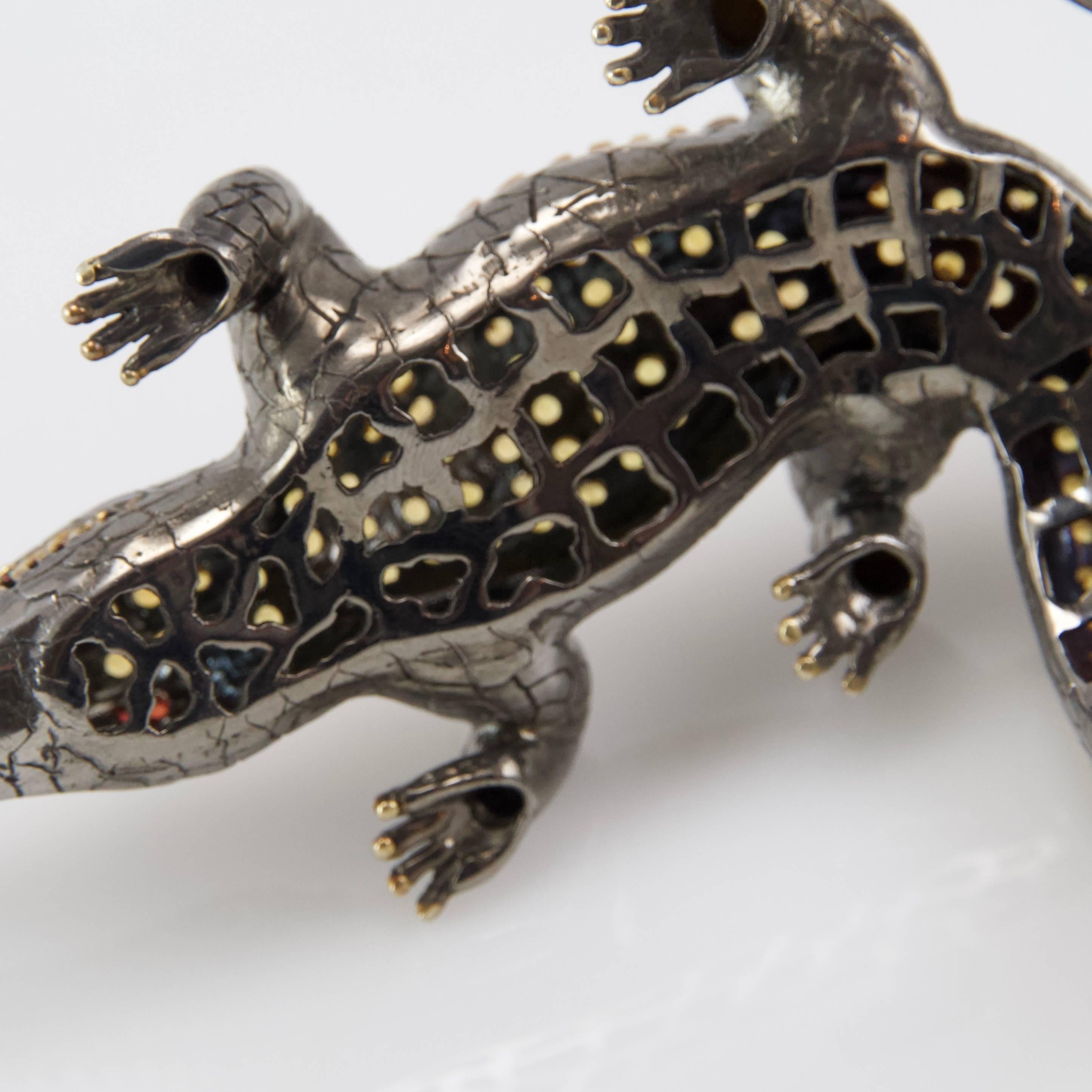 Crocodile Loving Diamond Bracelet by Terzian For Sale 8