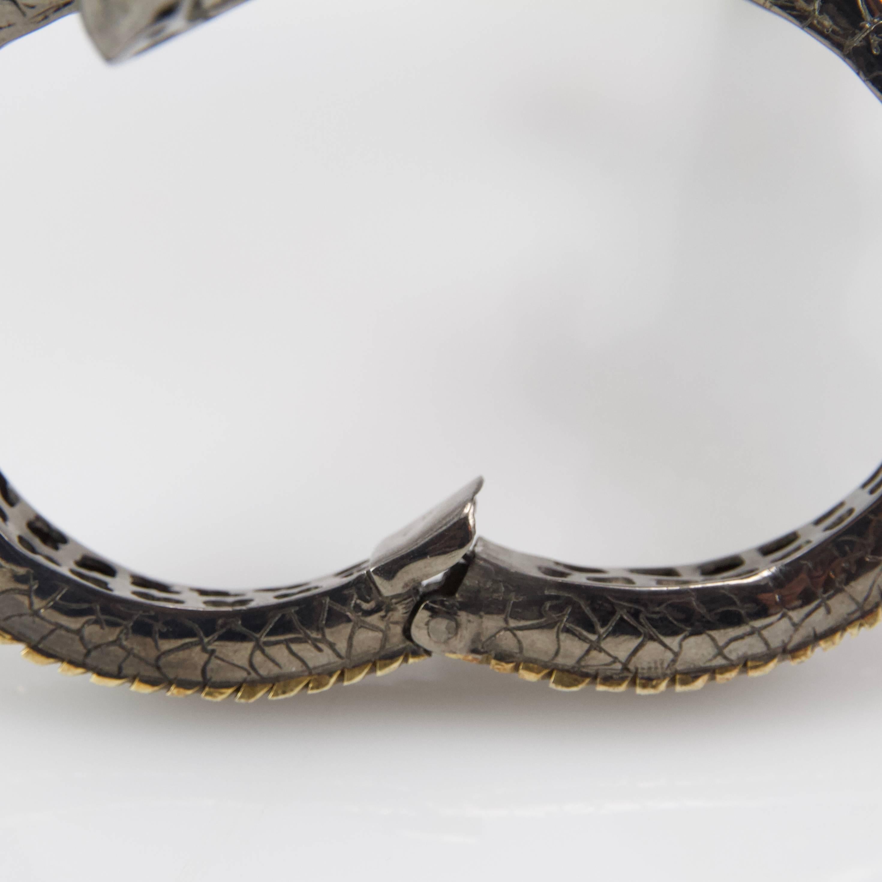 Crocodile Loving Diamond Bracelet by Terzian For Sale 10