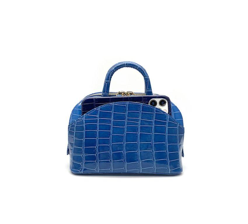 Blue Giòsa Milano Crocodile mini bag size Unique
