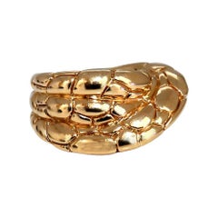 Crocodile Patina Ring 18 Karat Gold