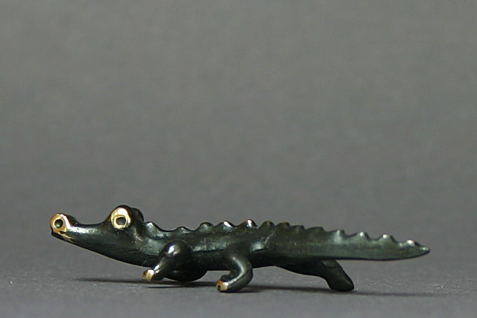 Krokodil Walter Bosse Figurinen Messing patiniert neu Wien Österreich (Moderne der Mitte des Jahrhunderts) im Angebot