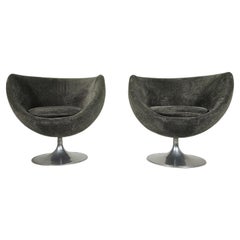 Retro Crocus Ball Chair in dark green teddy by Pierre Guariche for Meurop Belgium