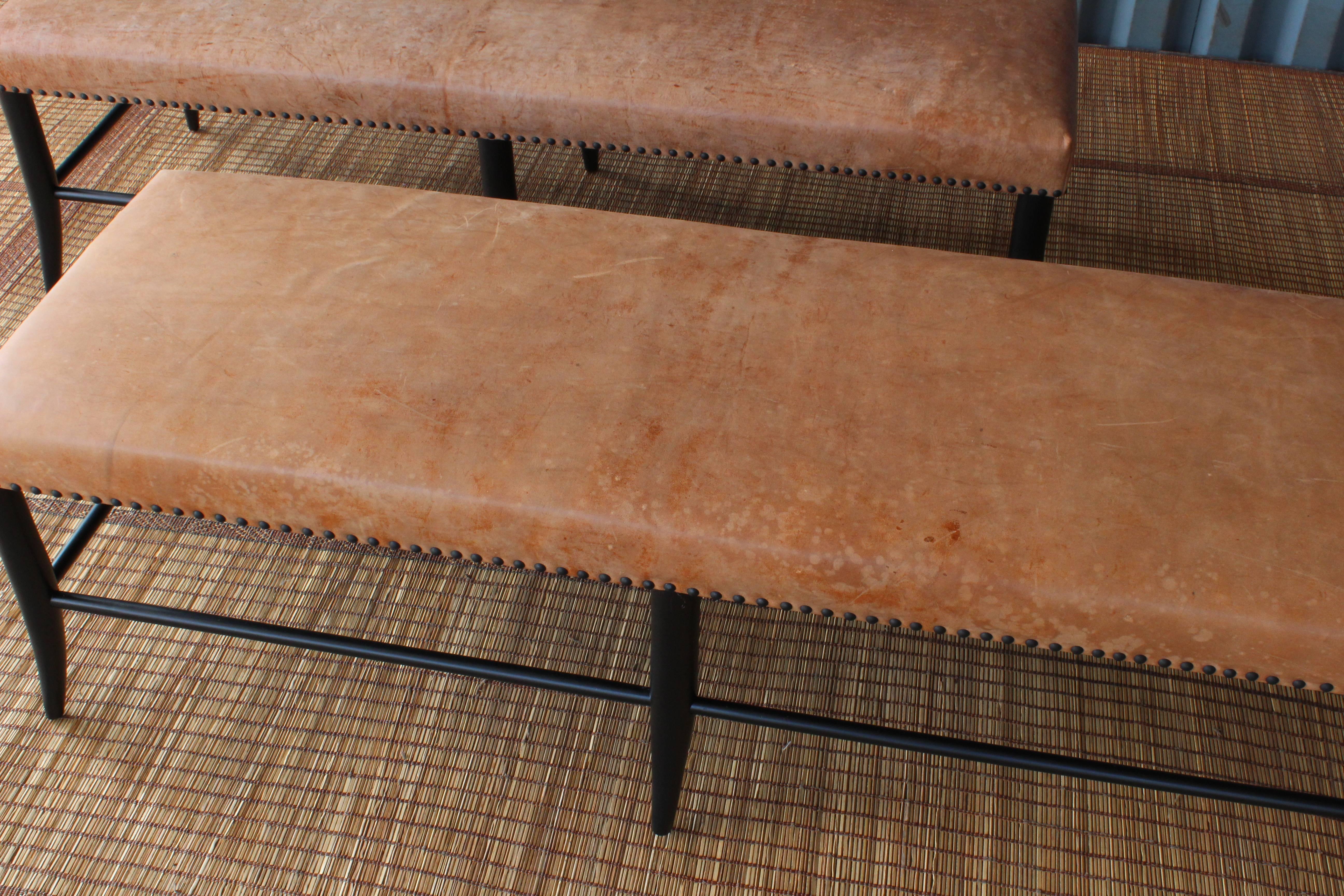 Croft Bench Upholstered in Vintage Leather 5